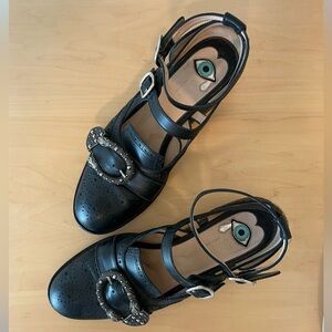 Gucci Dionysus Leather Flat with double straps